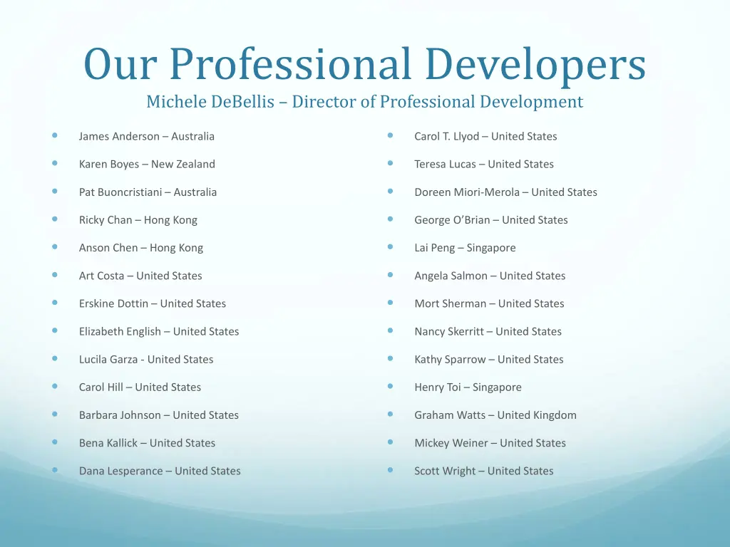 our professional developers michele debellis