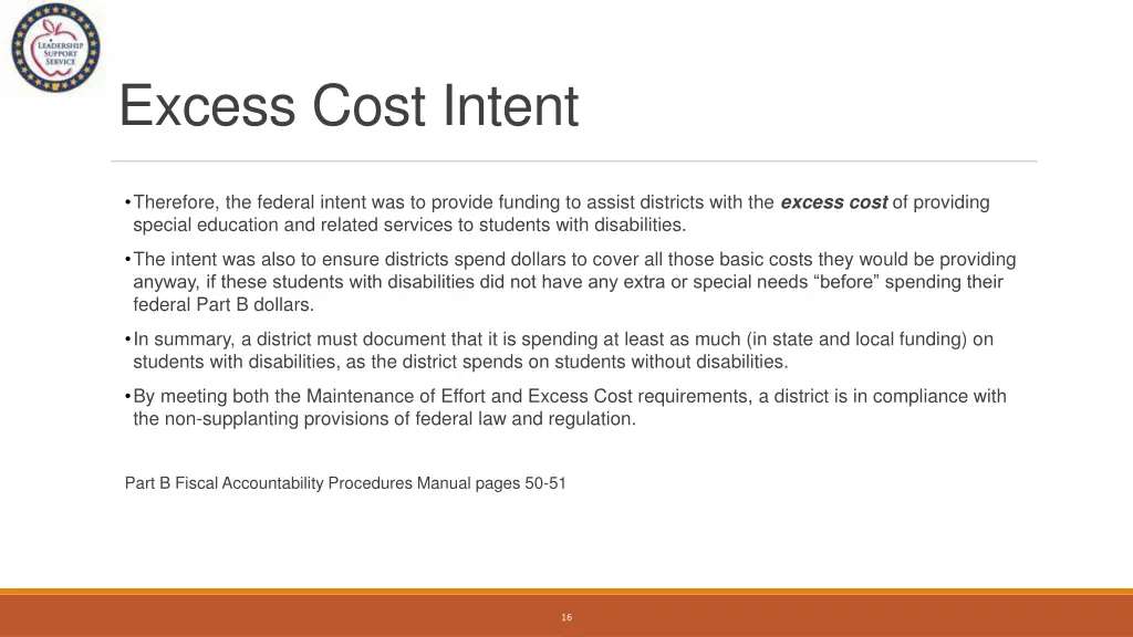 excess cost intent 1