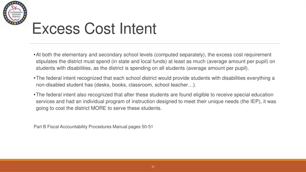 excess cost intent