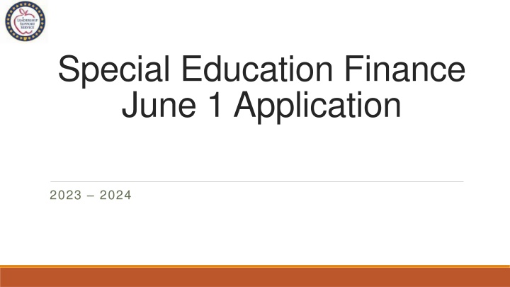 special education finance june 1 application