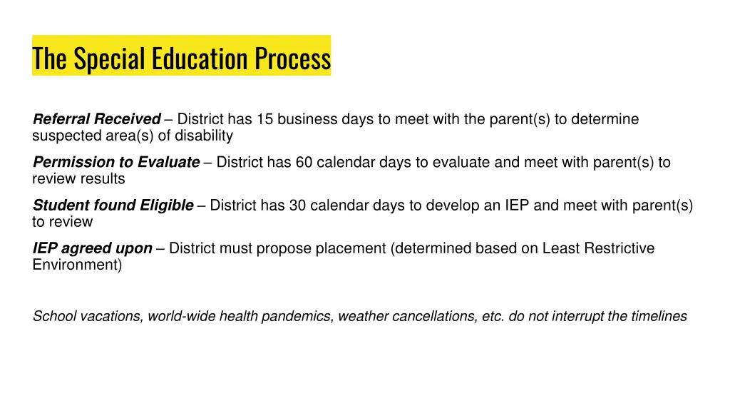 the special education process