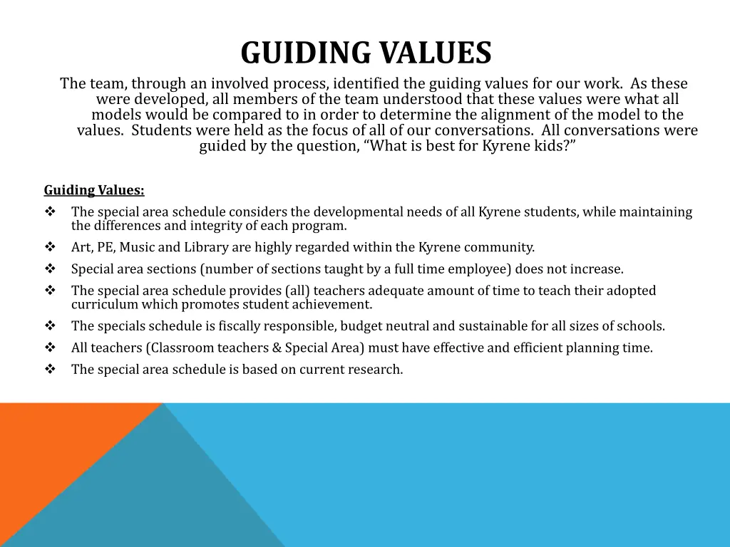 guiding values