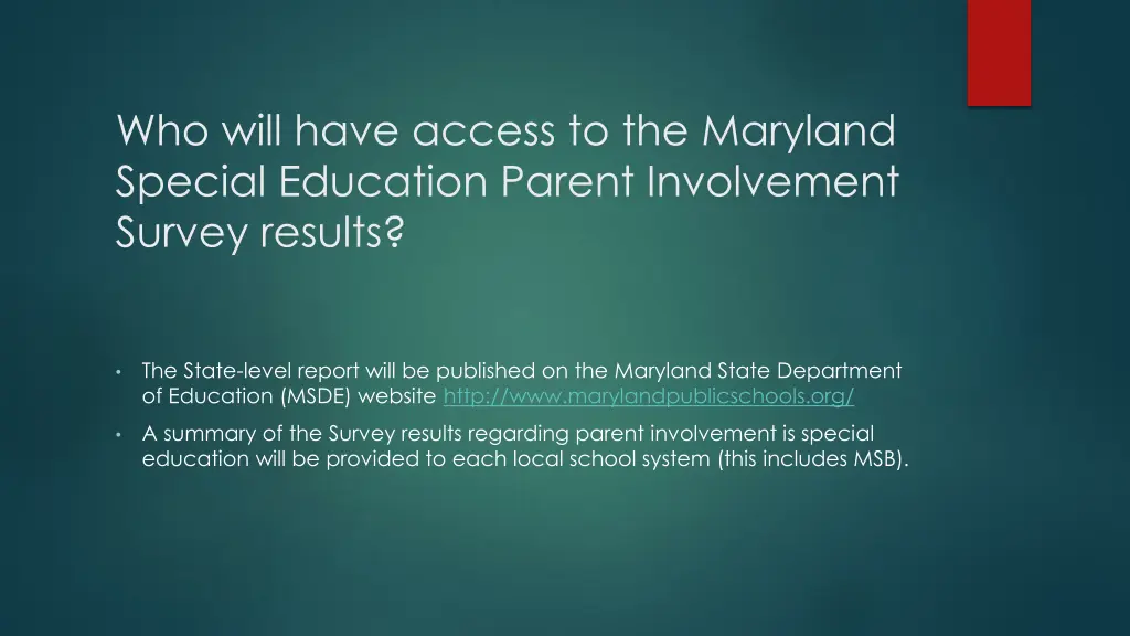 who will have access to the maryland special