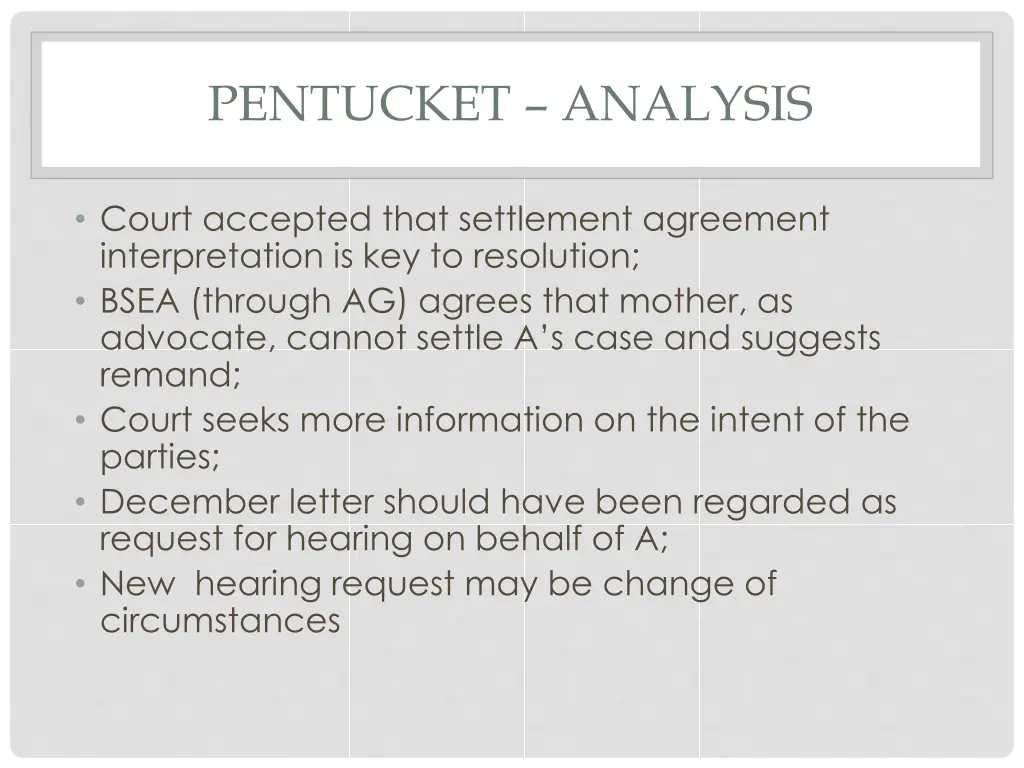 pentucket analysis