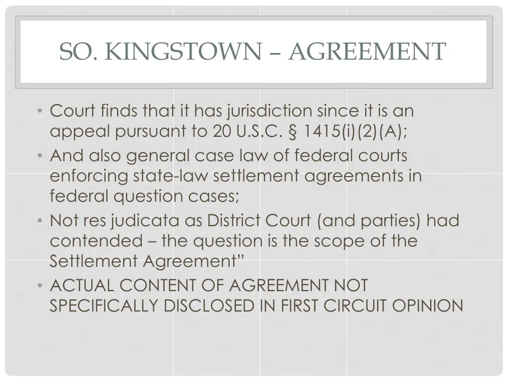 so kingstown agreement