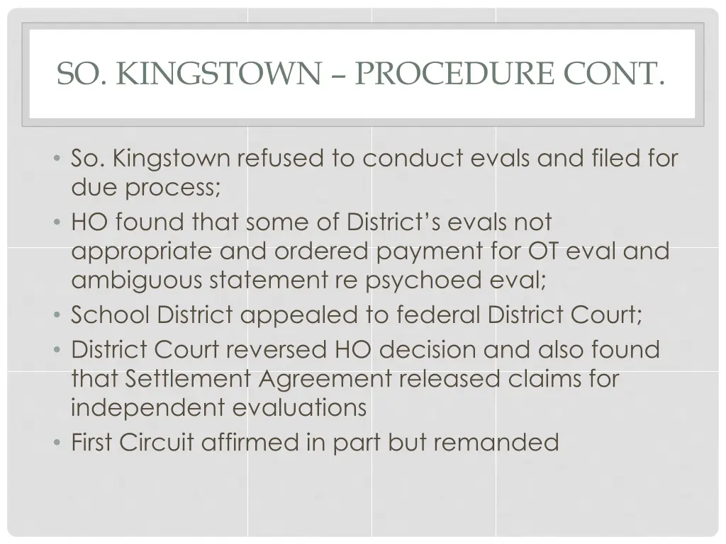 so kingstown procedure cont