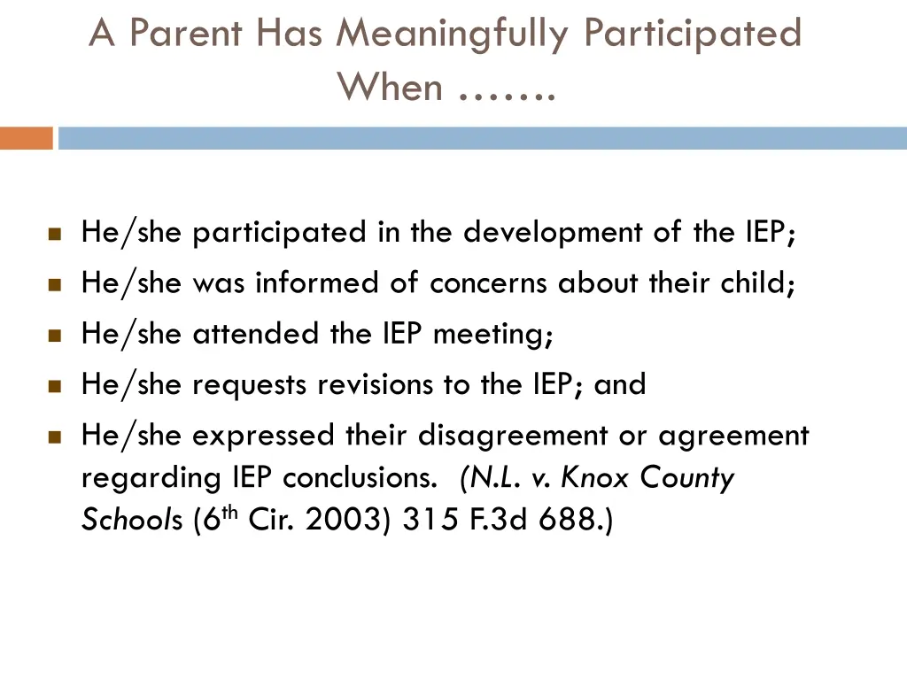 a parent has meaningfully participated when