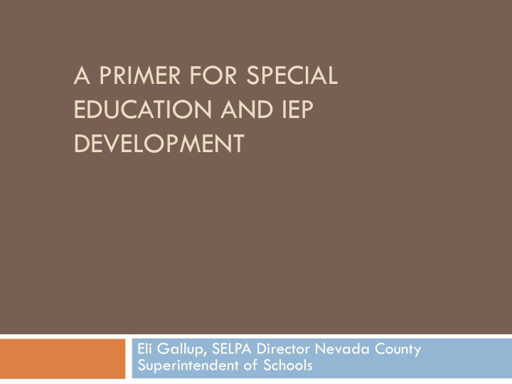 a primer for special education and iep development