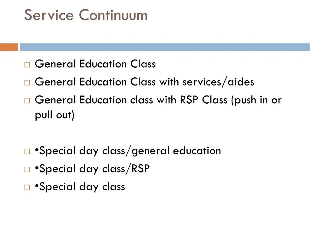 service continuum