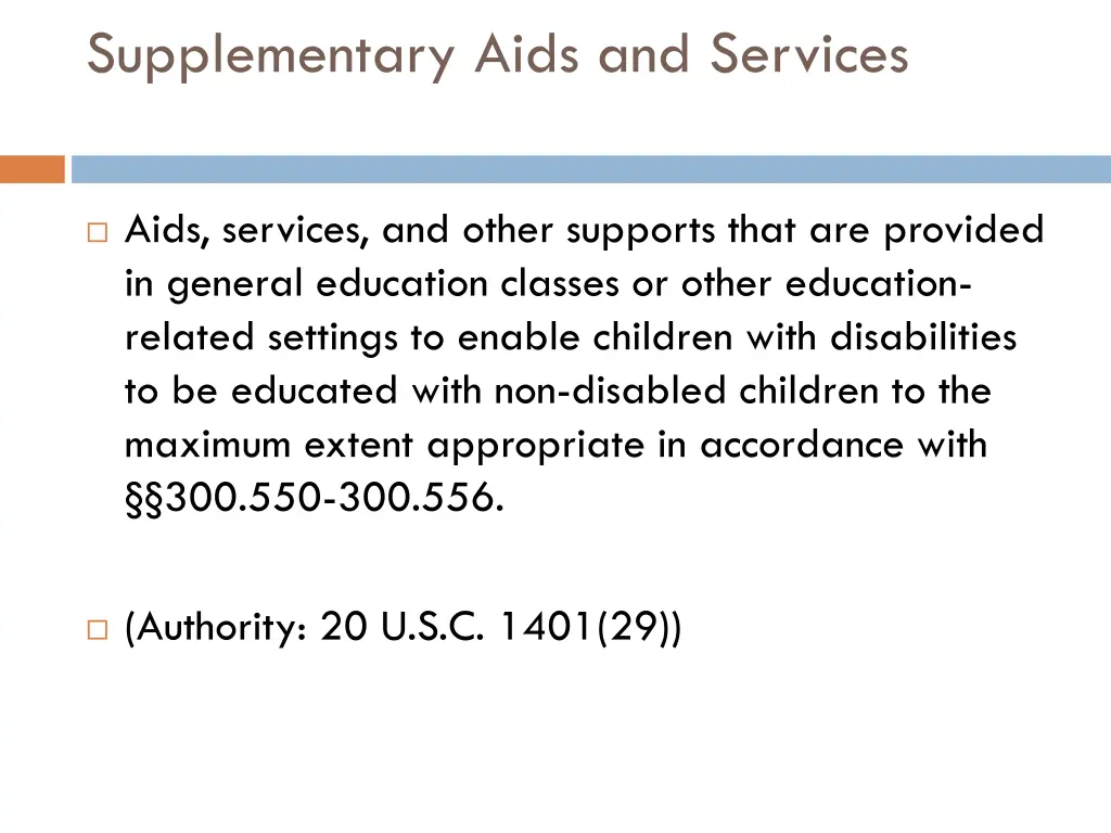 supplementary aids and services