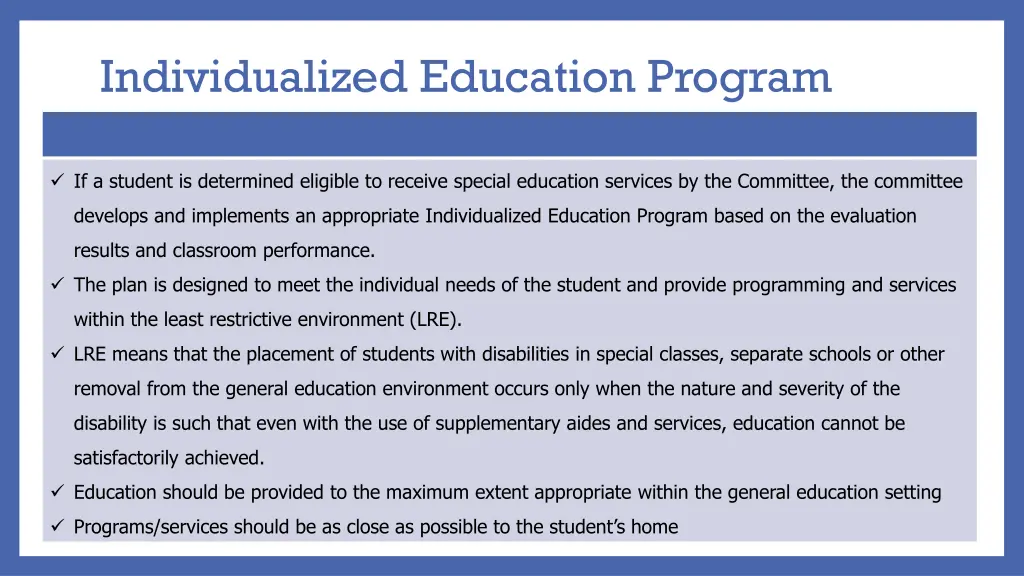 individualized education program