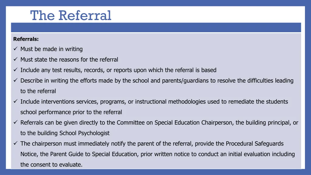 the referral