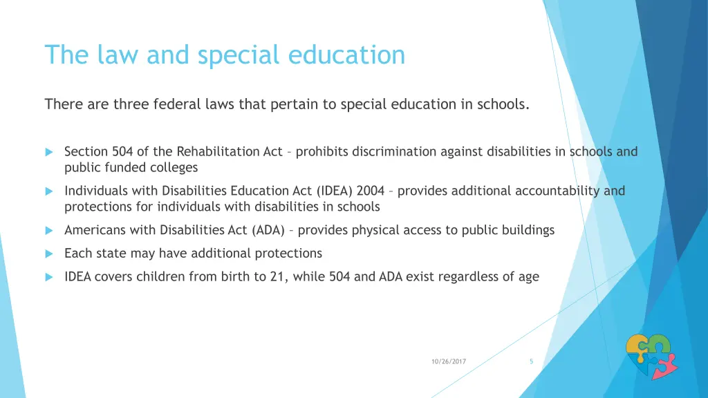 the law and special education