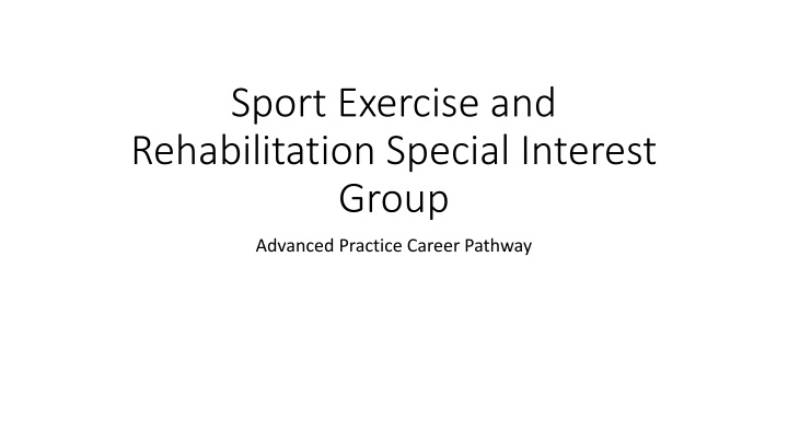 sport exercise and rehabilitation special