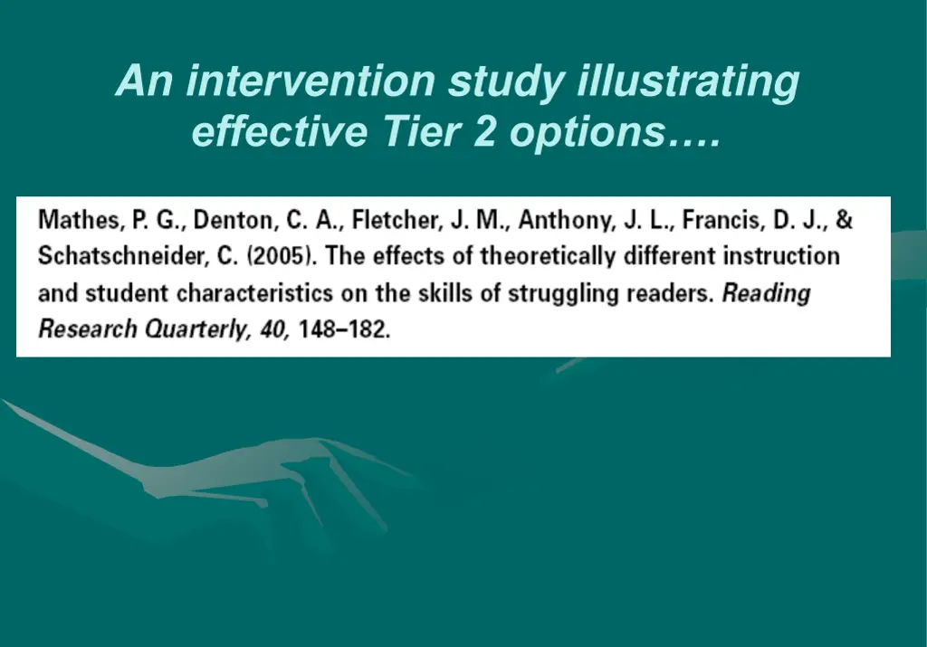 an intervention study illustrating effective tier