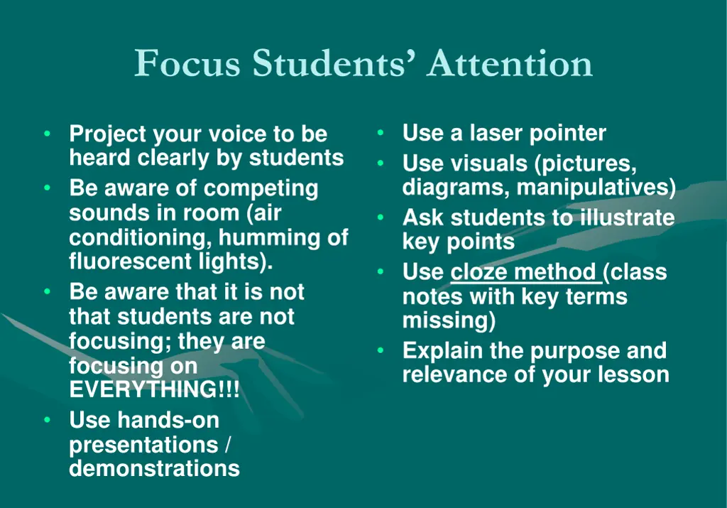 focus students attention