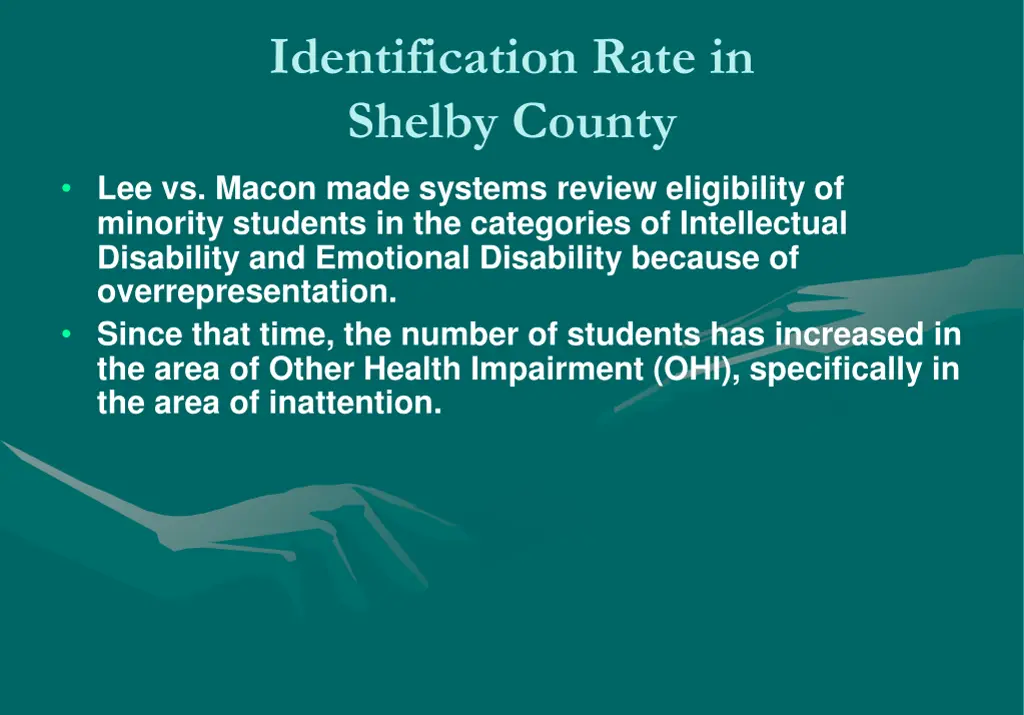 identification rate in shelby county