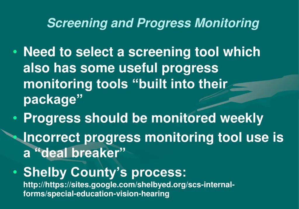 screening and progress monitoring