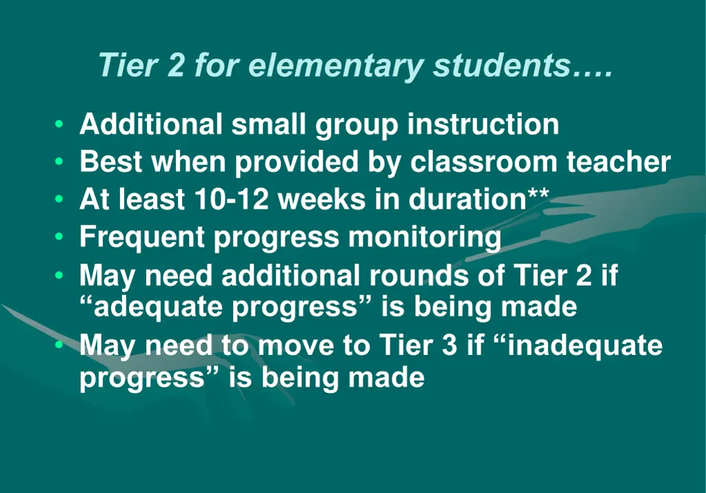 tier 2 for elementary students