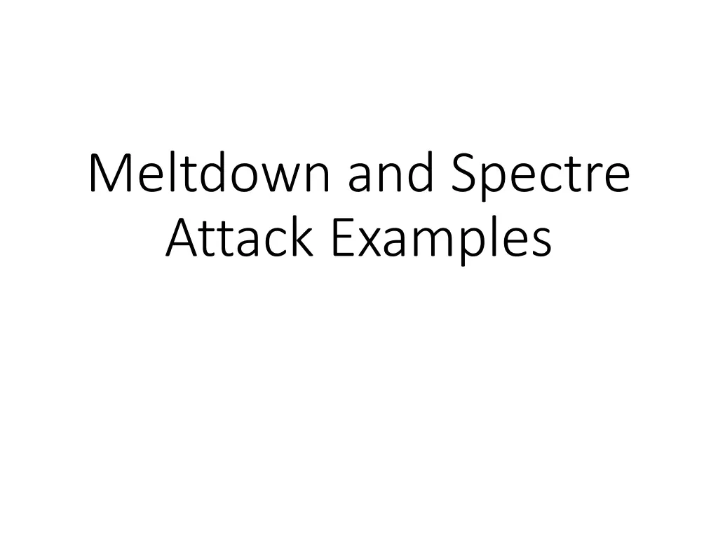 meltdown and spectre attack examples