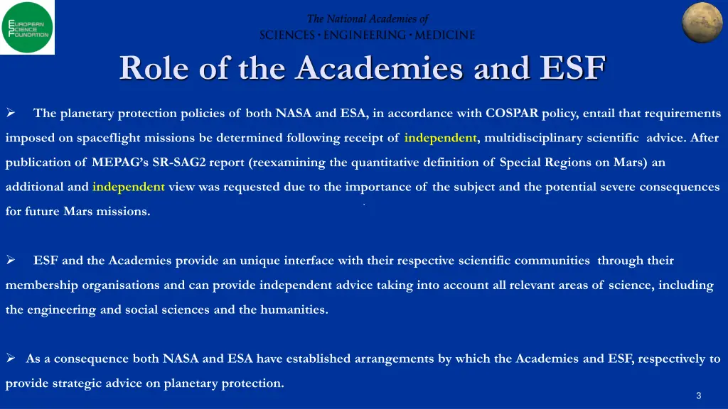 role of the academies and esf