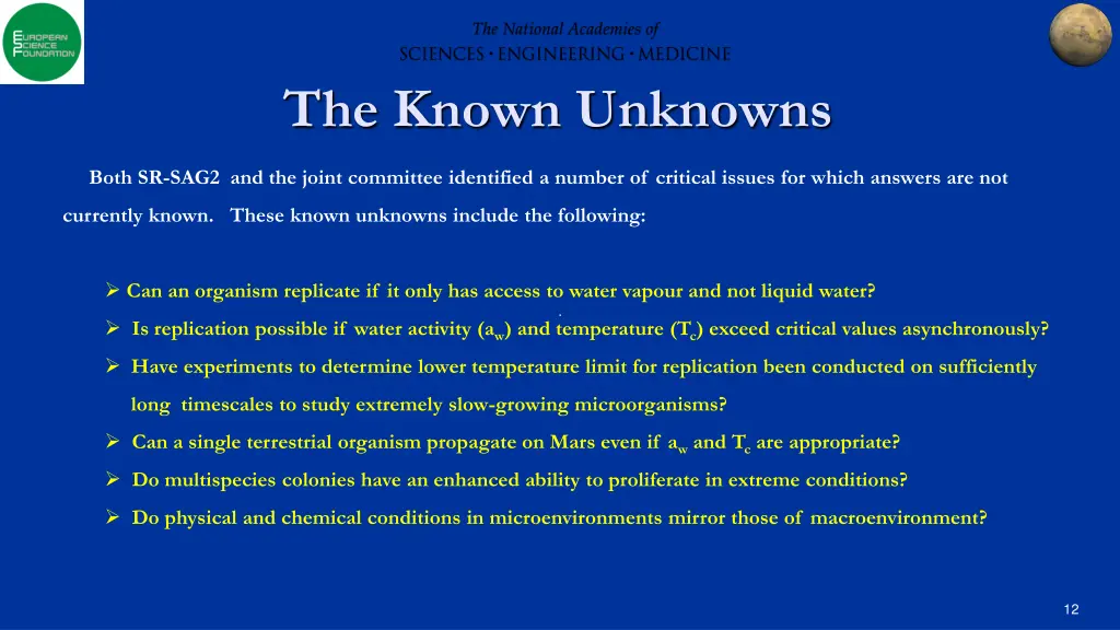 the known unknowns