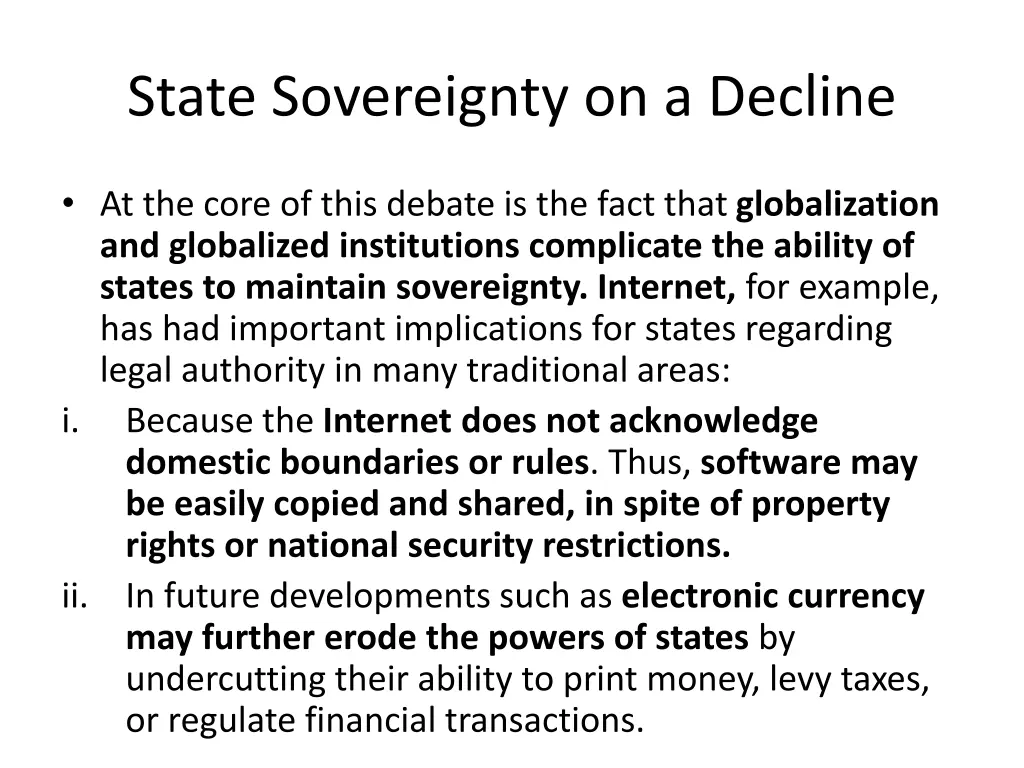 state sovereignty on a decline