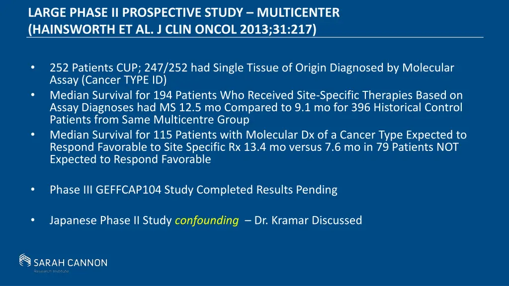 large phase ii prospective study multicenter