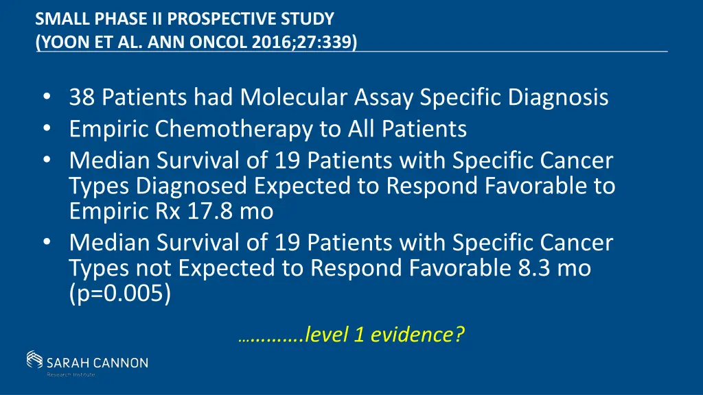 small phase ii prospective study yoon