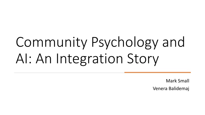 community psychology and ai an integration story