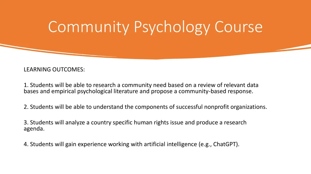 community psychology course