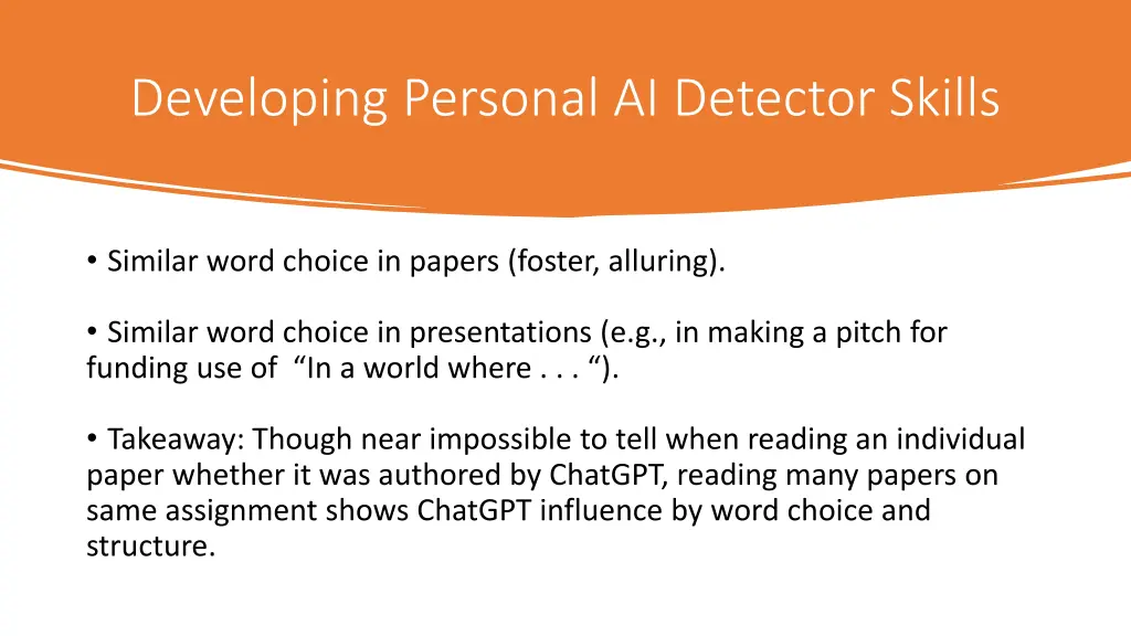 developing personal ai detector skills