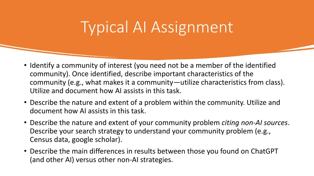 typical ai assignment