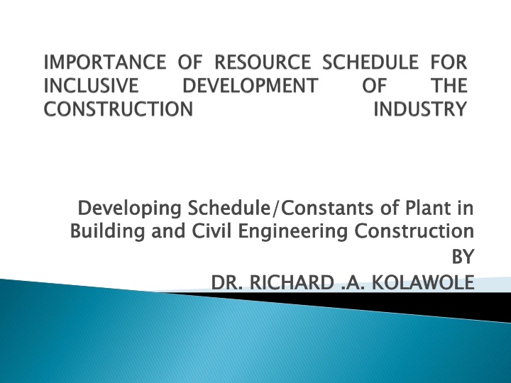 developing schedule constants of plant