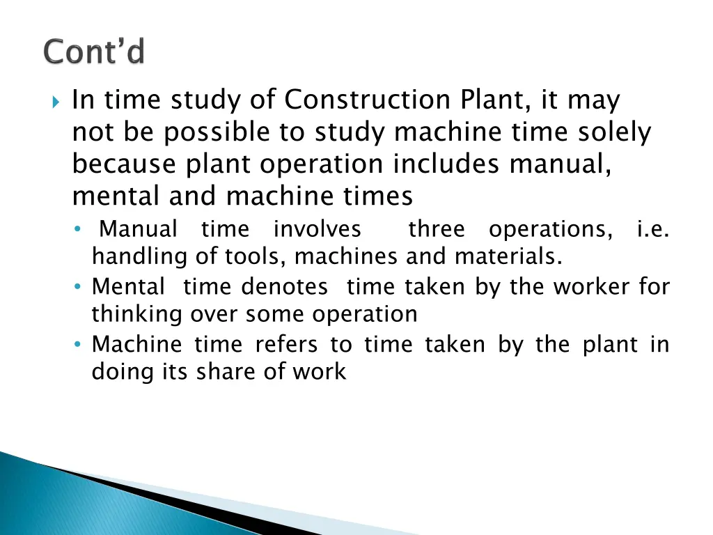 in time study of construction plant