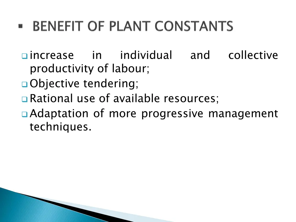 increase productivity of labour objective