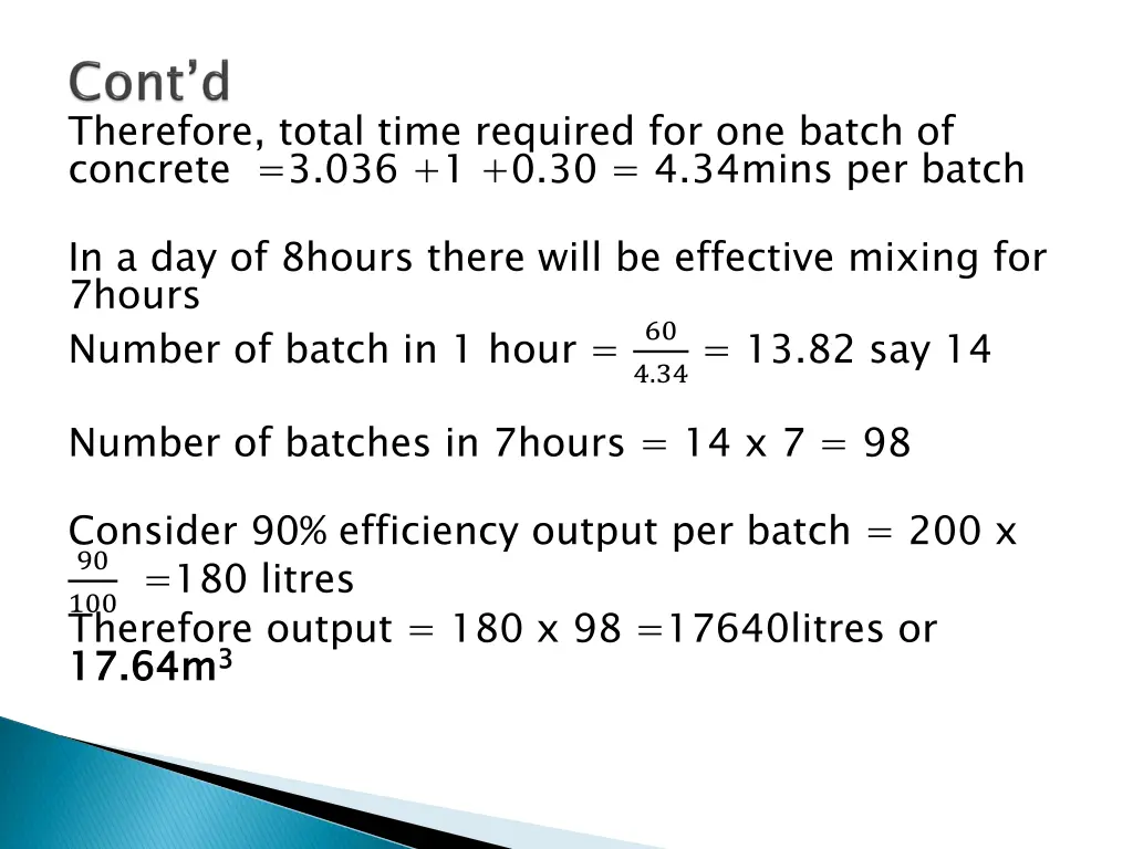 therefore total time required for one batch