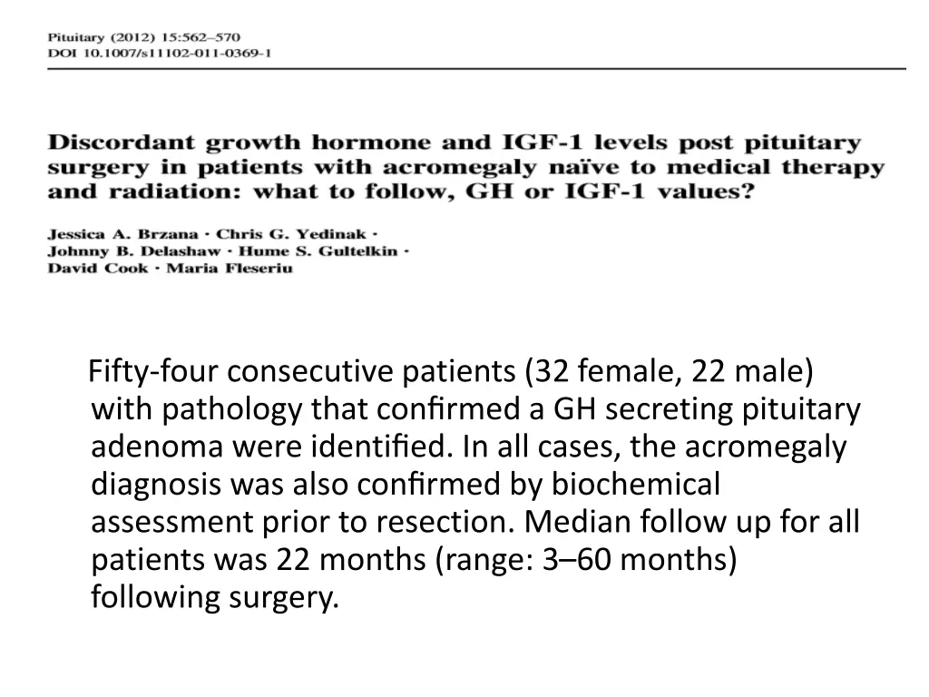 fifty four consecutive patients 32 female 22 male