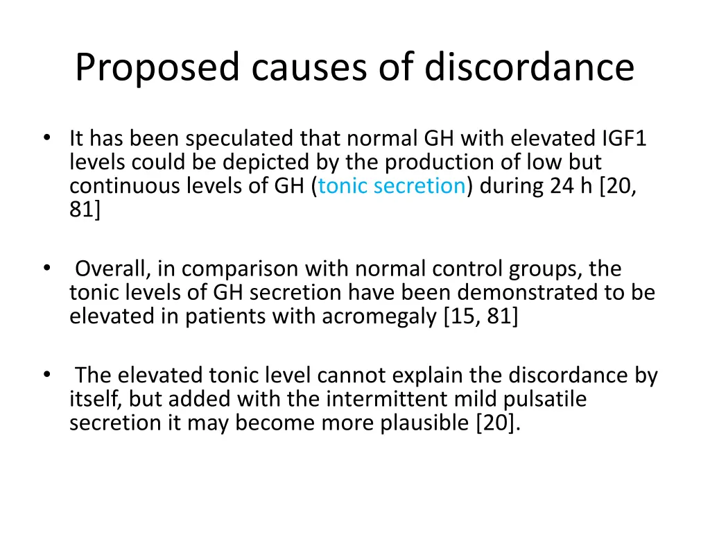 proposed causes of discordance 1