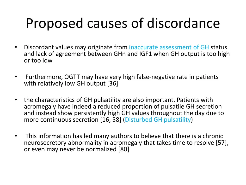 proposed causes of discordance