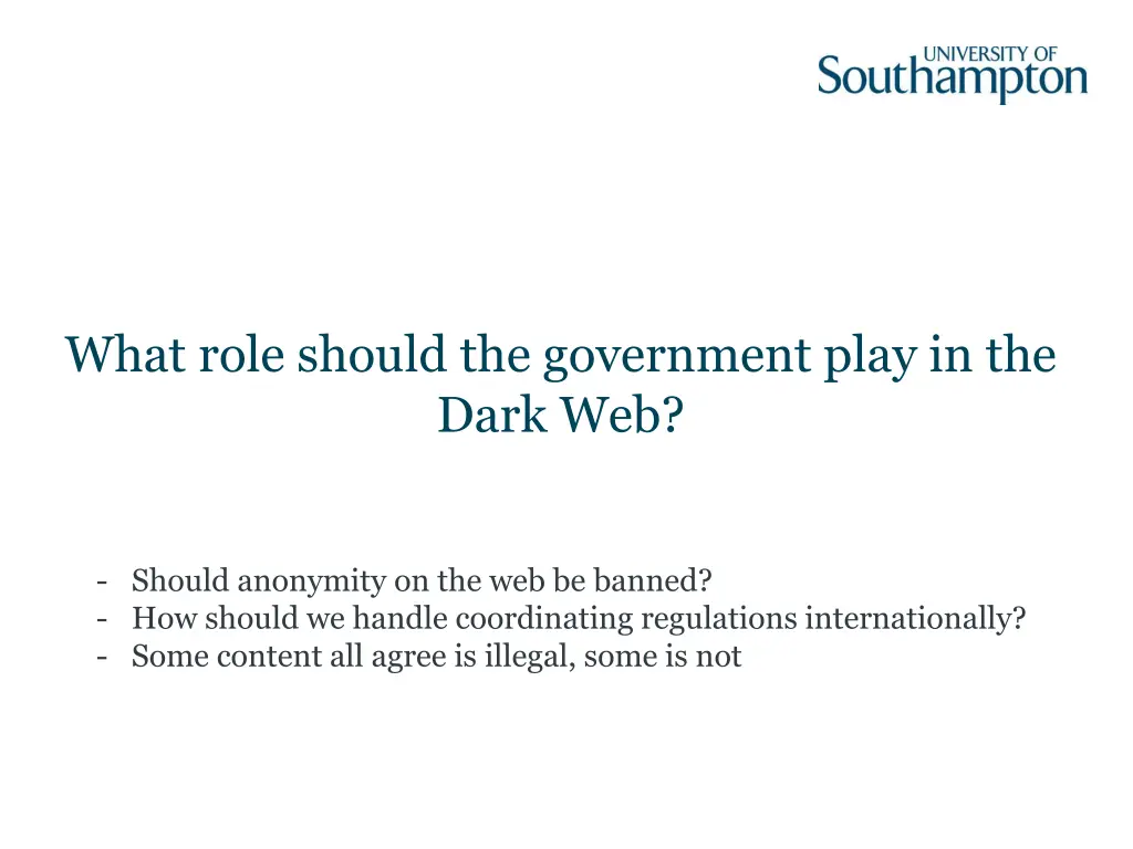 what role should the government play in the dark 1