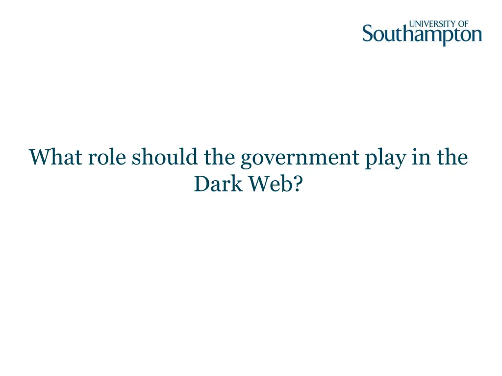 what role should the government play in the dark