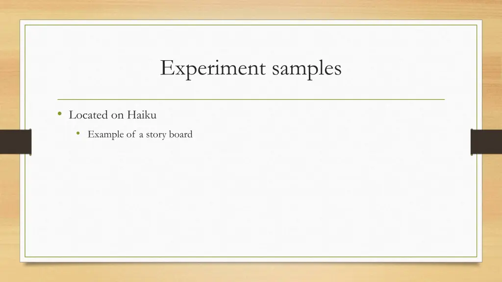 experiment samples