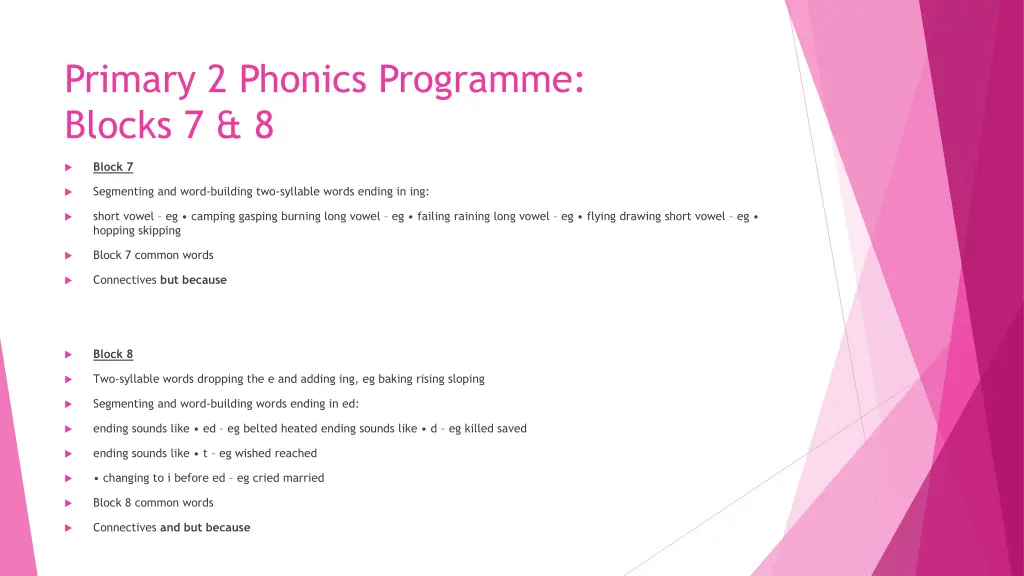 primary 2 phonics programme blocks 7 8