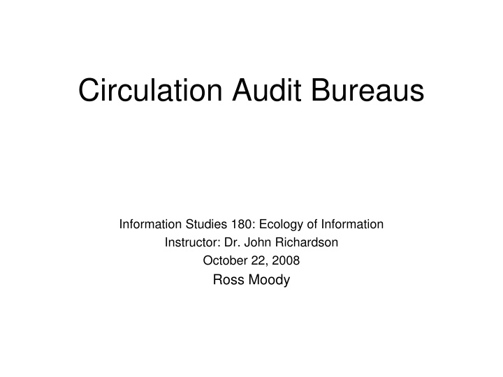 circulation audit bureaus