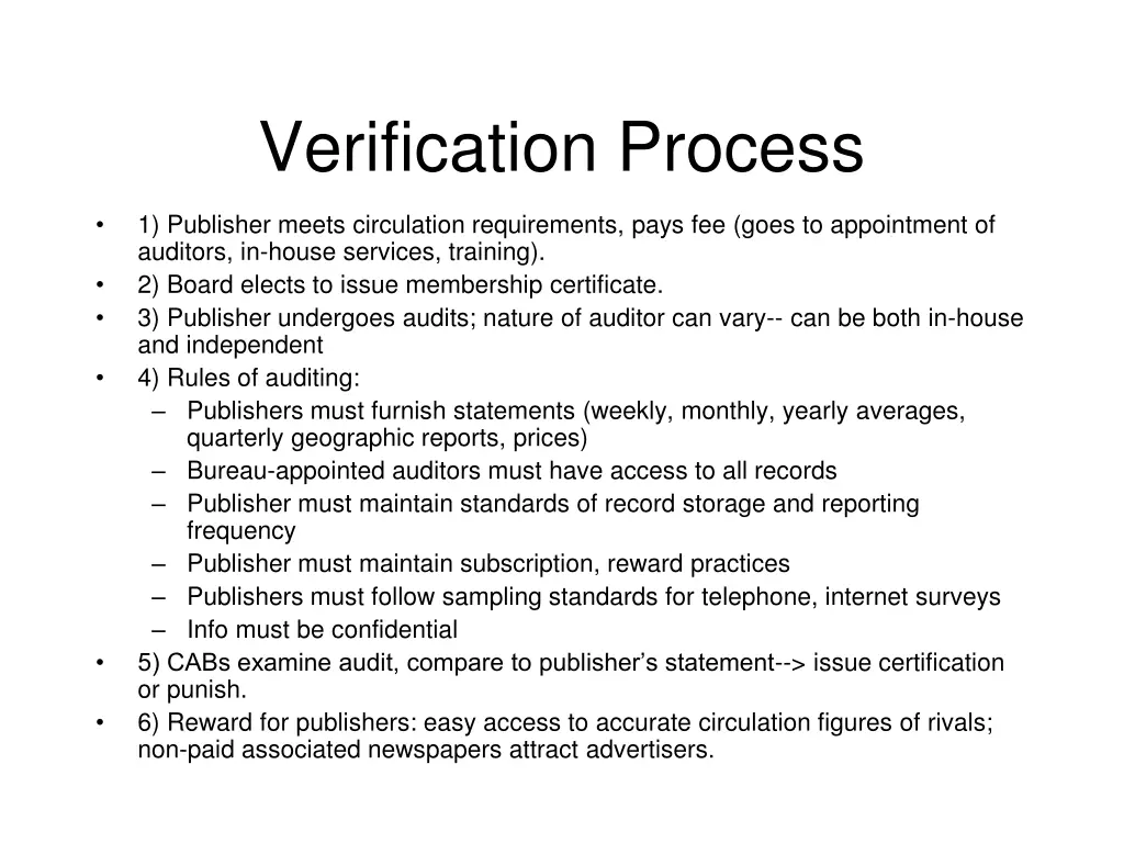 verification process