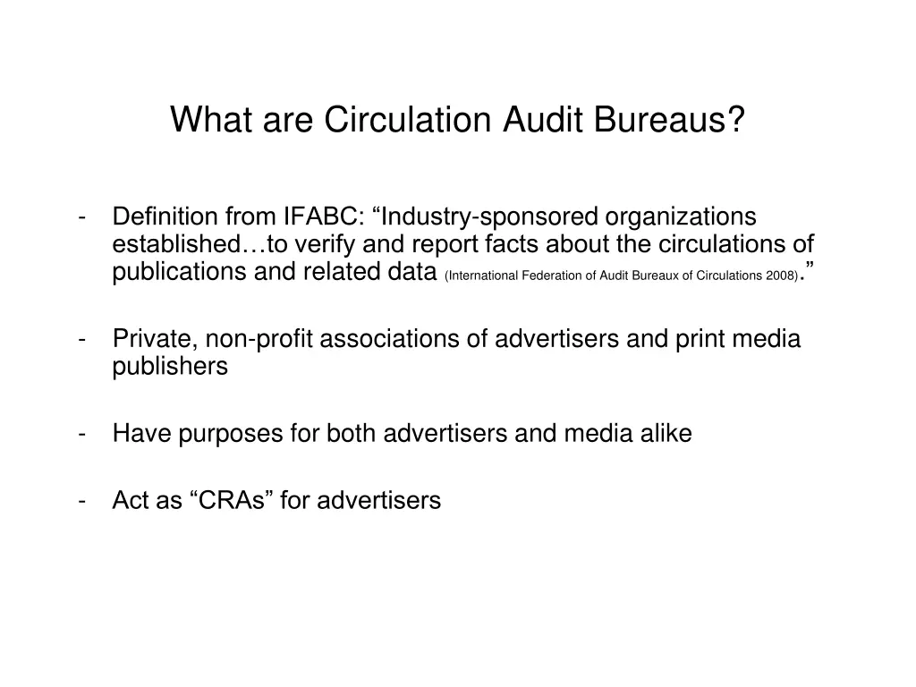 what are circulation audit bureaus