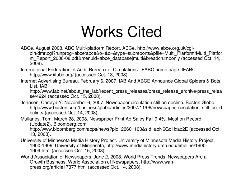 works cited