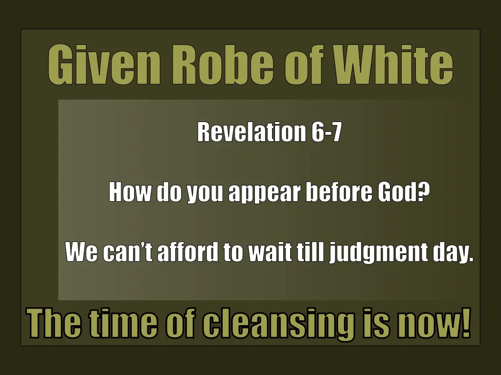 given robe of white