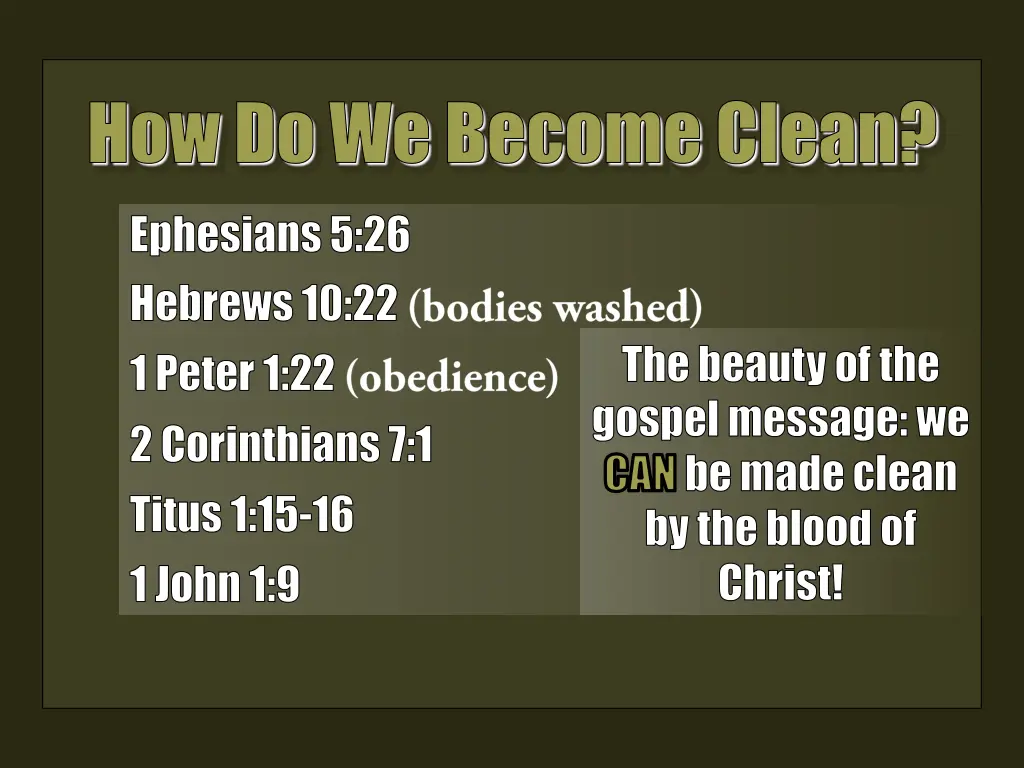 how do we become clean